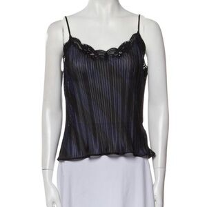 Alexander Wang Black and Blue Striped Camisole